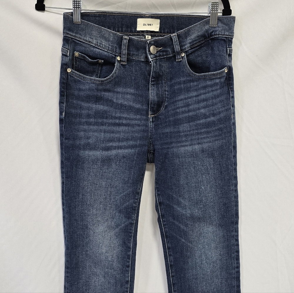 DL1961 women 27 mara mid-rise raw ankle straight jeans denim Instasculpt grunge - Picture 4 of 12